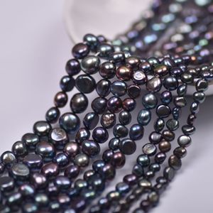 Natural <b>Black</b> 4-9mm Tahitian Freshwater Pearl Two <b>Sided</b> Light Horizontal Hole DIY Baroque Accessories Loose Pearls Wholesale - Product Image 1