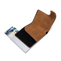 Dompet Aluminium Minimalis Tipis Anti RFID untuk Pria & Wanita dengan Penutup Kancing Tekan, Ketebalan 20mm, Tempat Kartu Kredit