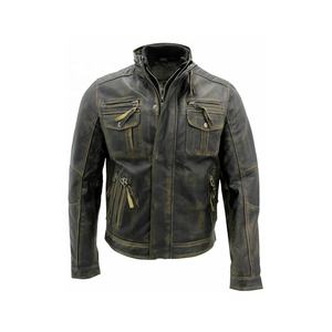 Men's Vintage Black Sheep Skin Biker Jacket Breathable Vintages Warmth Casual Summer Motorcycle Varsity Plus Size Casual - Product Image 1