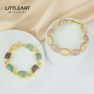 Trendy Lucky Design italiano bracciali in oro 14k all'ingrosso bracciali in cristallo smaltato multicolore per regalo per ragazza - Product Image 4
