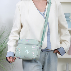 Stylish Letter Crossbody <b>Bag</b> For Women Pink Purple Horizontal Square Zipper Closure Portable Everyday Outfits Spring 2025 - Product Image 3