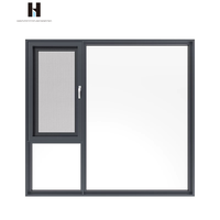 HANNOVER, ventanas abatibles de aluminio modernas, diseño de vidrio a prueba de balas, ventanas abatibles de impacto de huracán con pantallas de seguridad