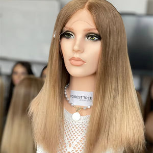 Cabello virgen liso superventas para color, peluca kosher judía, Top de encaje HD con nudo blanqueador, rubia, longitud larga - Product Image 1