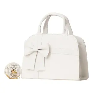 Sac messager Fana Tere en PU blanc, style vintage, sac bandoulière avec chaîne dorée, sac pour femme toutes saisons - Product Image 1