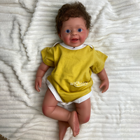 Poupées Reborn en Silicone Exclusives de 18 Pouces pour Garçons, à Bouche Ouverte, avec Sucette Réaliste et Cheveux Implantés, OEM Accepté, Compagnon de Guérison Émotionnelle