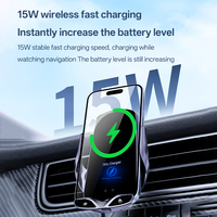 Support de téléphone pour grille d'aération flexible avec logo personnalisé, chargeur de voiture sans fil 15W à capteur infrarouge, serrage automatique, détection 0-8mm, hauteur réglable