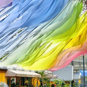 Thanh bãi biển Ngoài trời trang trí mái di chuyển cầu vồng Voan rèm treo rèm di chuyển Trần treo cho trang trí đám cưới bãi biển - Product Image 2