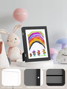 Bois Oeuvre Cadres Photo Enfants Enfant Art Cadres Avant Ouvert Modifiable avec Support <span class=keywords><strong>pour</strong></span> Affiche Photo Dessin Peintures <span class=keywords><strong>Photos</strong></span> - Product Image 3