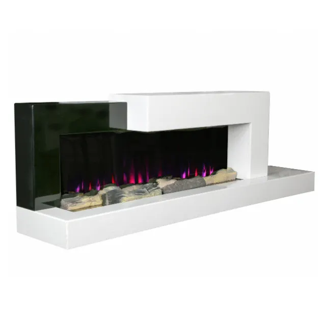 High quality electric fireplace decorative wall stove with multi-color LED lights flame effect, carbon imitation touch screen