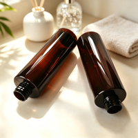 Bouteilles cosmétiques en PET ambré à épaulement plat avec pulvérisateur à gâchette et buse de pulvérisation fine