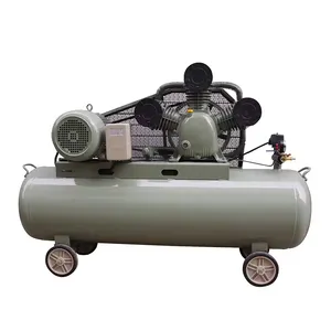 Compresor de aire de reciprocidad de pistón accionado por correa de tres cilindros 8Bar 7.5kw/10Hp 380V de una sola etapa