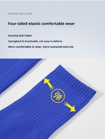 Chaussettes de football professionnelles protège-jambes respirantes évacuant la transpiration haute élastique confortable longue conception Protection en polyester