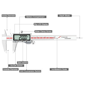Calibrador Digital de Acero Inoxidable 2026 Nuevo, 0-300 mm, Precisión de +/-0.01 mm (<span class=keywords><strong>0.001</strong></span> pulgadas), 1 Año de Garantía, <span class=keywords><strong>Vernier</strong></span> Interno/Externo - Product Image 4