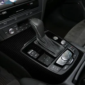 Pellicola protettiva per Console di rivestimento per interni auto antigraffio 3D 5D adesivo in vinile in fibra di carbonio per accessori Audi A6 C7 4G 2012-2018