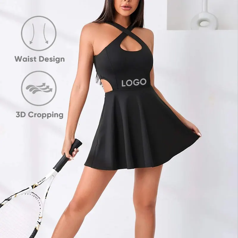 사용자 정의 통기성 숙녀 요가 휘트니스 Rompers 2022 테니스 섹시한 점프 슈트 드레스