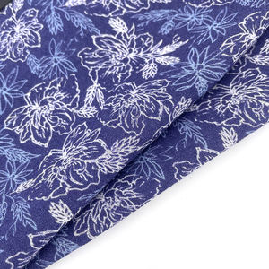 Échantillon gratuit 100% rayonne cuivre coin grille Dobby fleur bleu impression numérique Voile tissu pour femmes robe pour filles vêtements - Product Image 2