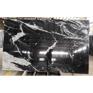 SDG021 Royal Ballet Black Granite Paving Stone With White Veins Polished Slabs For Wall Cladding