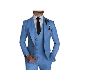 Traje de Tres Piezas para Hombre, Estilo Casual de Negocios, Nuevo, de Alta Calidad, Corte Entallado, Chaqueta Elegante - Product Image 2