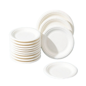 Assiette en papier jetable personnalisable pour les collations Logo imprimé Vaisselle domestique BBQ Matériel <span class=keywords><strong>de</strong></span> bagasse dégradable pour les fêtes - Product Image 4
