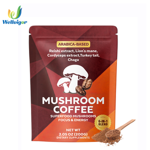 Mushroom Coffee 6-in-1 Arabica-Based Blend with Reishi <strong>Lion</strong> <strong>s</strong> <strong>Mane</strong> Cordyceps 200g Dietary <strong>Supplement</strong> for Focus &amp; Energy - Product Image 1