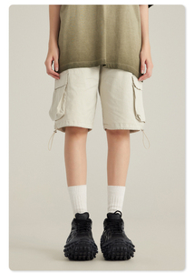 MTR3327 New Arrivals Custom 100% Cotton Street Wear Baggy Acid Wash Shorts Unisex Cargo Shorts - Product Image 4