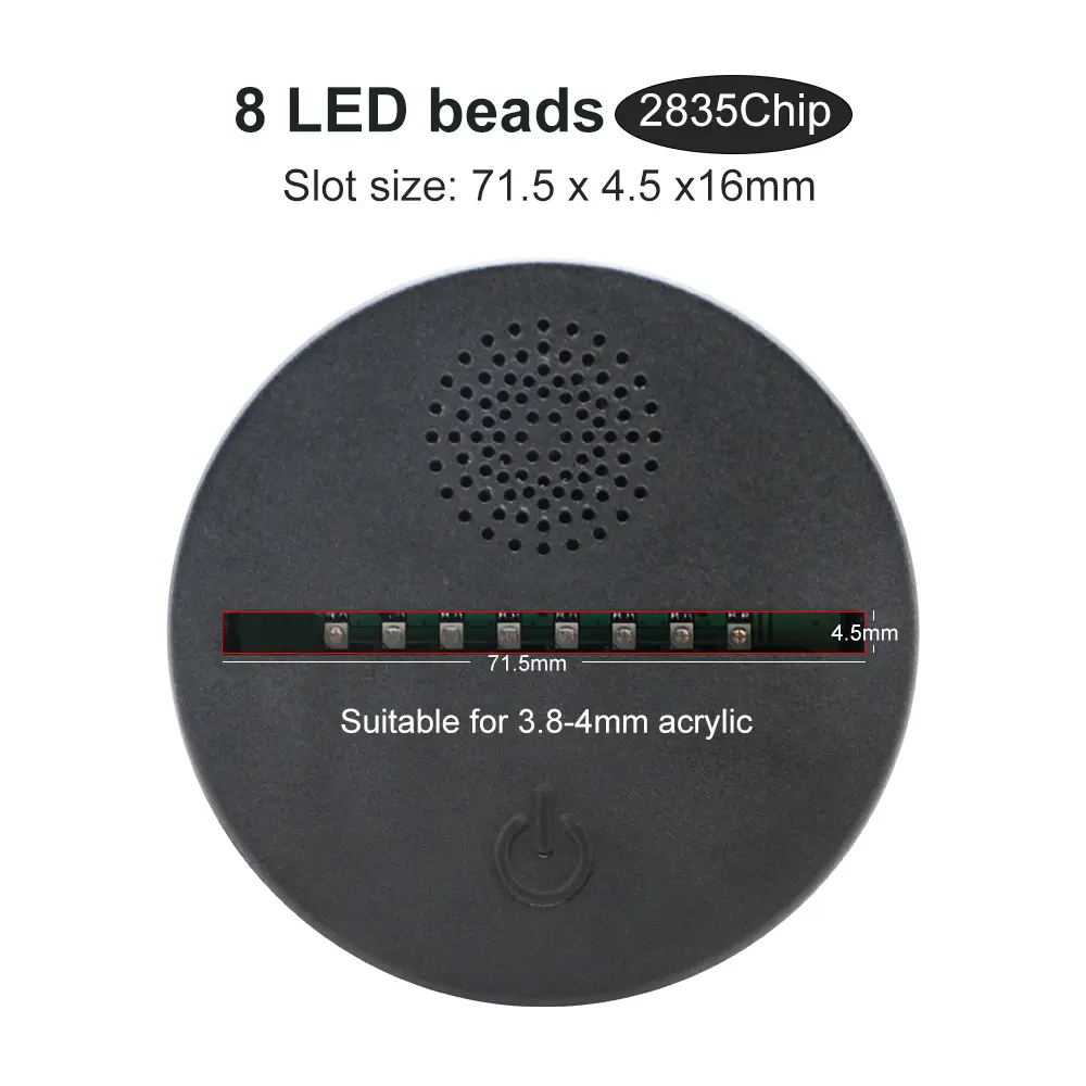 Lampu LED 3D Modern dasar lampu sentuh Sensor lampu malam dengan Speaker 16 Warna ABS RGB 8 LED dasar bercahaya kayu Led