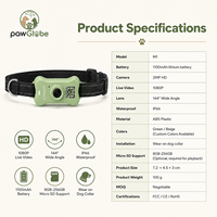Collier GPS pour animaux de compagnie avec caméra WiFi 4G, appel vidéo 1080P, localisation en temps réel pour chiens, chats, promenades, randonnées, voyages