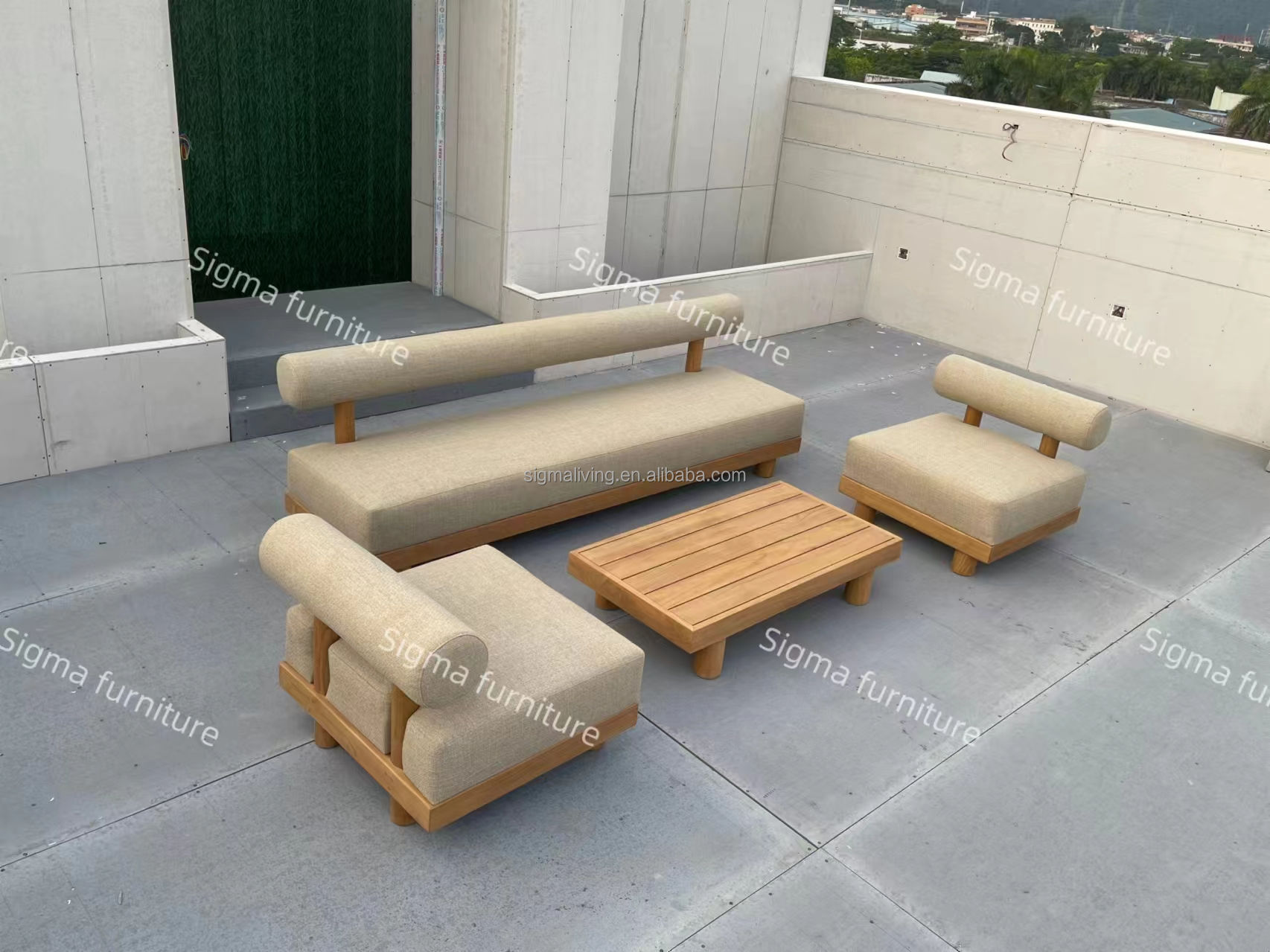 Customized Design Outdoor Teak Furniture Garden Sofas Outdoor Teak Wood Table Sigma Living