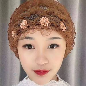 Solid Color Headscarf <b>Hat</b> with Gold Beads, African Ethnic Women's Woven Headscarf, <b>for</b> Adult Casual Occasions - Product Image 3