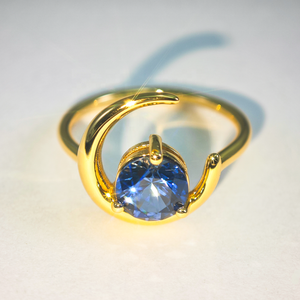 Anillo de Plata de Ley 925 de Alta Calidad con Baño de Oro Vermeil de 18K y Zafiro Azul Redondo de 1.5 Quilates y 2.5 Micras para Mujer y Hombre, Regalo de Aniversario - Product Image 3