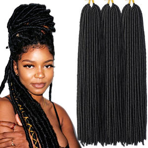 Extensions de Cheveux Fausses Locs au Crochet Droites Pré-bouclées En Gros Fibre Synthétique Couleur Ombrée 20 Pouces - Product Image 1