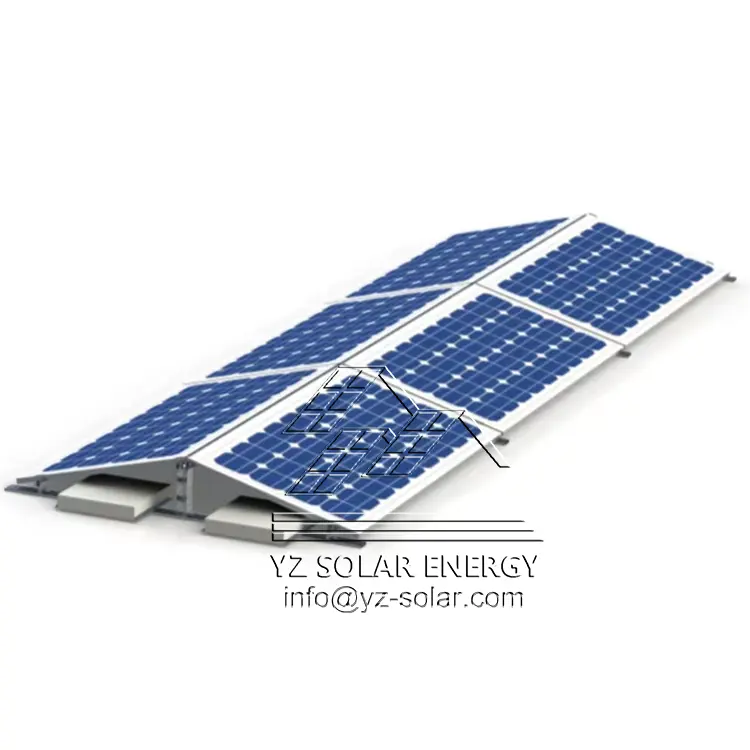 CE للبيع بالجملة نظام الطاقة الشمسية الصابورة أرفف أسقف خرسانية مسطحة نظام شمسي من الشرق إلى الغرب دعم التركيب