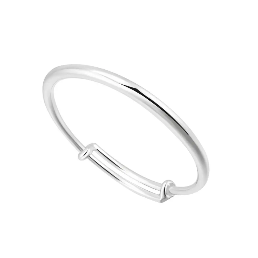 Baby solid pure 999 sterling silver bangles unique simple bangle fine jewelry for children kids with gift box