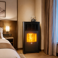 Poêle à granulés de bois intelligent WiFi 2026, double mode, chauffage à air chaud avec plaque de cuisson pour hôtel et bureau