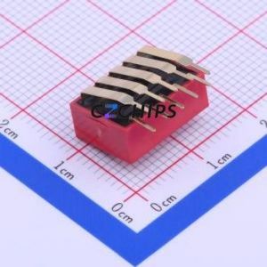 DA-05RP DIP Switch Through hole Component (THT) Switch Flat Toggle, Raised Type Single Pole Single Throw 5 PC Pin - Product Image 2