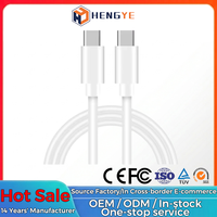 Kabel Data USB Tipe C ke Tipe C 1M 2M 60W Tembaga Murni TPE Lembut Kustom untuk Ponsel, Pengisian Cepat Tipe C dengan Kemasan
