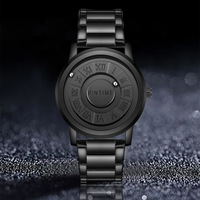 Reloj Pintime de Nuevo Diseño para Hombre, Acero Inoxidable, Resistente al Agua, Cuarzo, Moda, Puntero Desplazable, Relojes con Fuerza Magnética