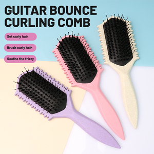 Nouvelle brosse à cheveux en paille de blé et ABS pour définir les boucles, avec des poils en nylon pour femmes, démêlage, ventilation, brosse à cheveux ailée - Product Image 6