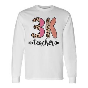 Camiseta de manga larga para profesores 3K con diseño de regreso a clases - Product Image 1