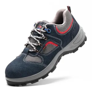JIANKUN-Zapatos <span class=keywords><strong>de</strong></span> trabajo ligeros para <span class=keywords><strong>hombre</strong></span>, zapatos <span class=keywords><strong>de</strong></span> seguridad antipinchazos con punta <span class=keywords><strong>de</strong></span> acero, malla transpirable <span class=keywords><strong>de</strong></span> cuero <span class=keywords><strong>de</strong></span> vaca y ante a la moda - Product Image 1