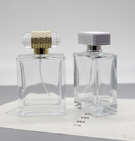 Flacon de parfum rectangulaire transparent de 100 ml, vide, avec pulvérisateur à brume fine – Vente chaude, directement de l'usine