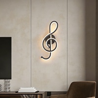 Appliques murales LED en aluminium motif note de musique, design moderne et minimaliste pour salon, balcon, chambre, escalier, couloir, chevet, mur simple