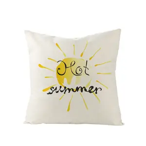 Housse de coussin en lin décoratif, taie d'oreiller blanc crème, sublimation, personnalisé, 45x45cm 18x18cm, 10 pièces