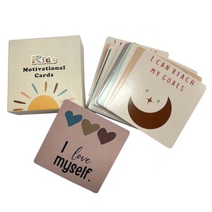 การ์ดเกมพิมพ์ลายออกแบบเอง OEM การ์ดคำคมสร้างแรงบันดาลใจสำหรับเด็กเล็ก การ์ดคำยืนยันสร้างแรงจูงใจ กระดาษแข็งเคลือบออฟเซ็ต - Product Image 2