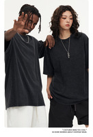 T-shirt Homme Personnalisé 100% Coton Tricoté Lourd 230 GSM Délavé à l'Acide Respirant Anti-Plis Anti-Humidité Coupe Ample