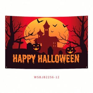Wholesale Printing Spooky Personalized Scary Halloween Pumpkin Banner Party Outdoor <b>Flags</b> - Product Image 2