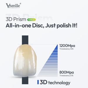 Vsmile 98 95 AG 14mm Materiali per Corone 3D Multistrato, Blocchi in Ceramica per Fresatura Dentale CAD CAM ad Alta Resistenza - Product Image 2