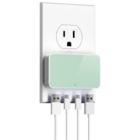 Chargeur rapide GaN 65W 4 ports USB-A/Type-C pliable avec prise US, chargeur mural de voyage écologique, ignifuge pour ordinateur portable/appareil photo/téléphone