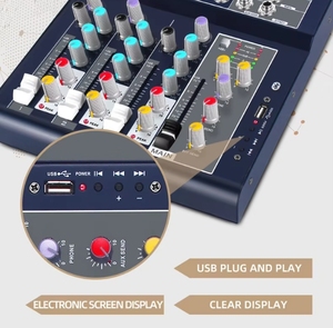 도매 BT USB 오디오 인터페이스 <span class=keywords><strong>4CH</strong></span> F 7 채널 가정용 노래방 라이브 녹음을위한 미니 오디오 믹서 - Product Image 6