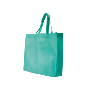 Riutilizzabile eco-friendly 38x34x10cm borsa in tessuto verde stampa a trasferimento termico personalizzato di medie dimensioni con schermo stampato - Product Image 1